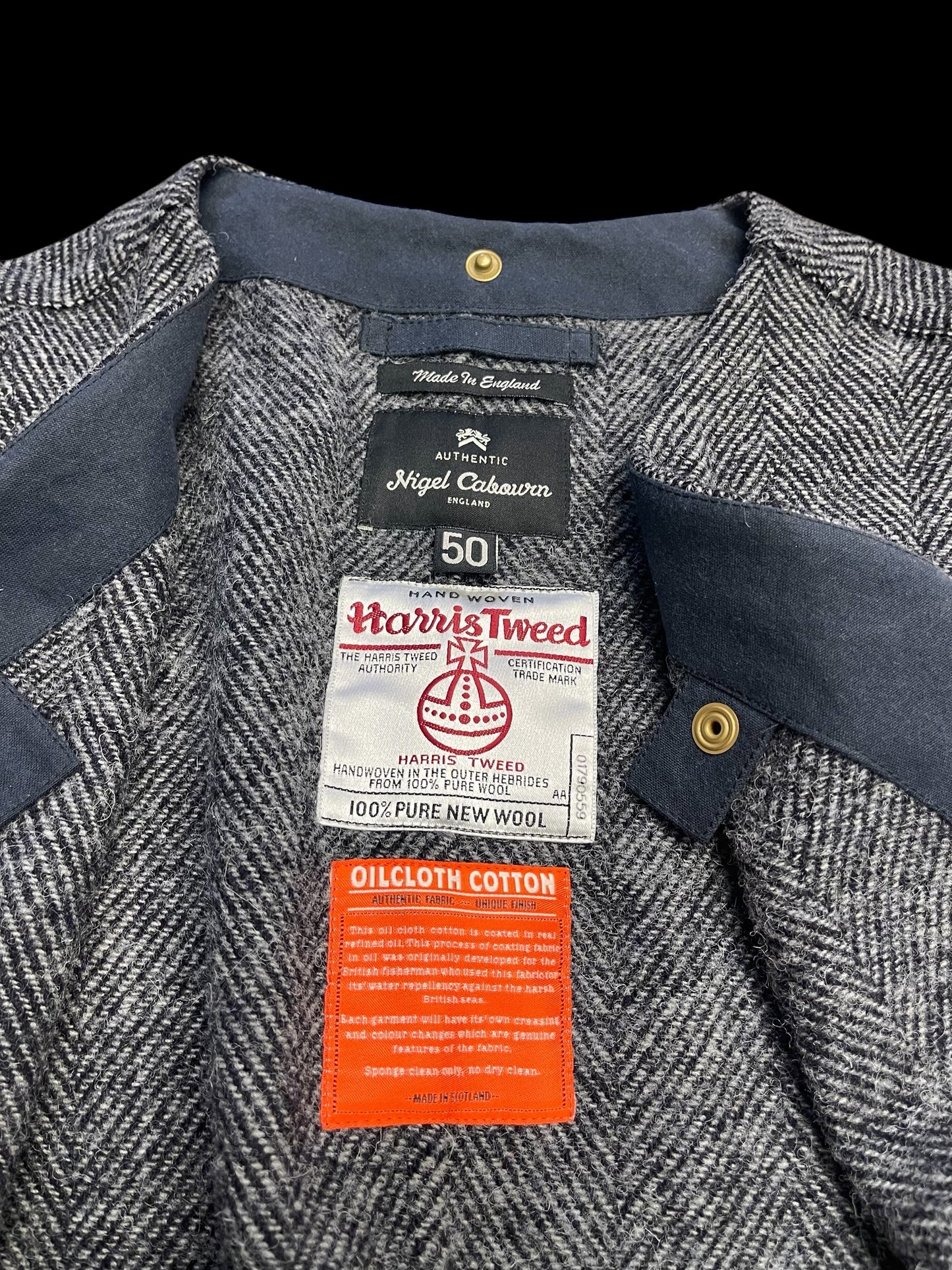 NIGEL CABOURN HARRIS TWEED VEST - L