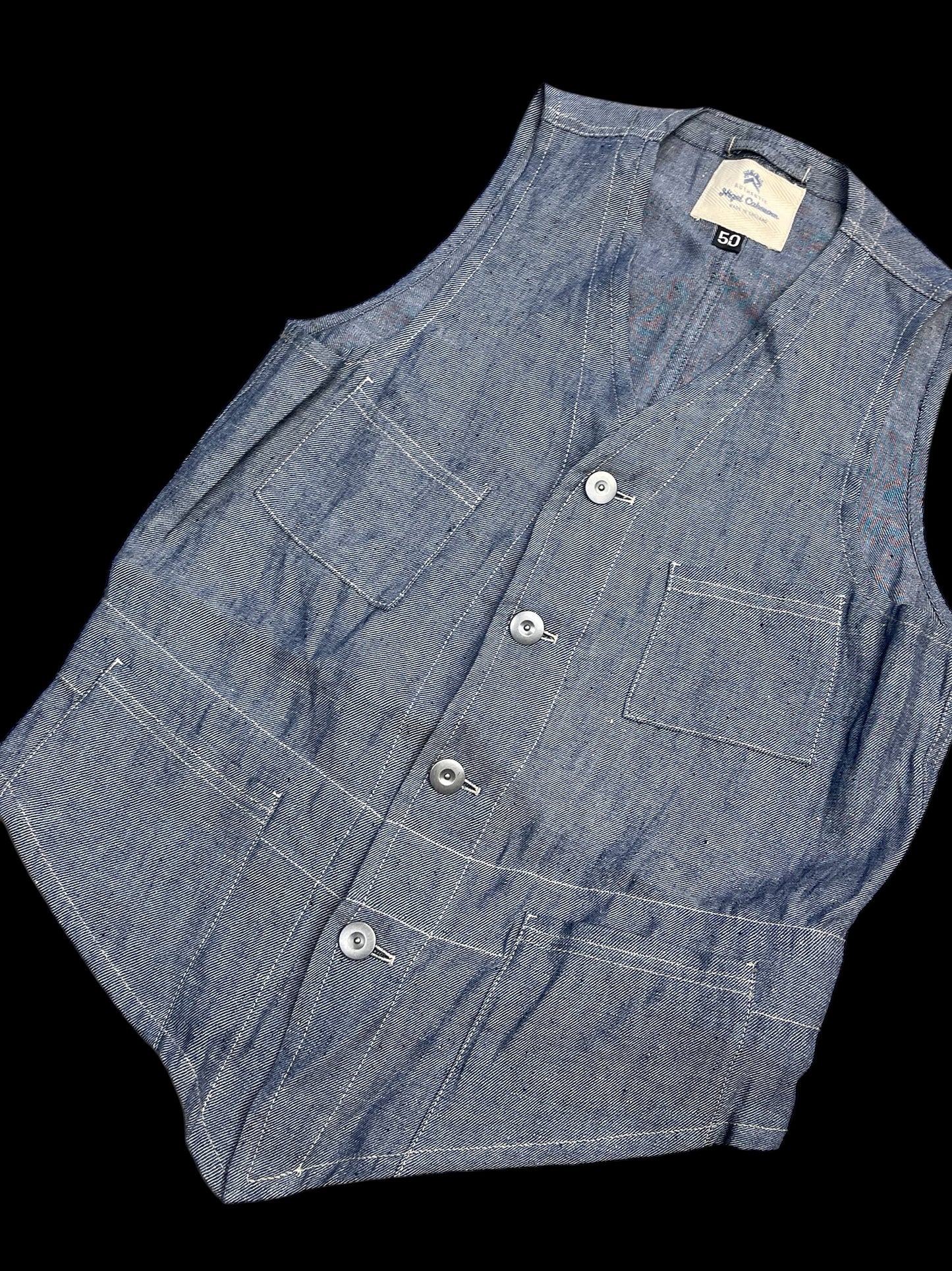 NIGEL CABOURN LINEN VEST - M