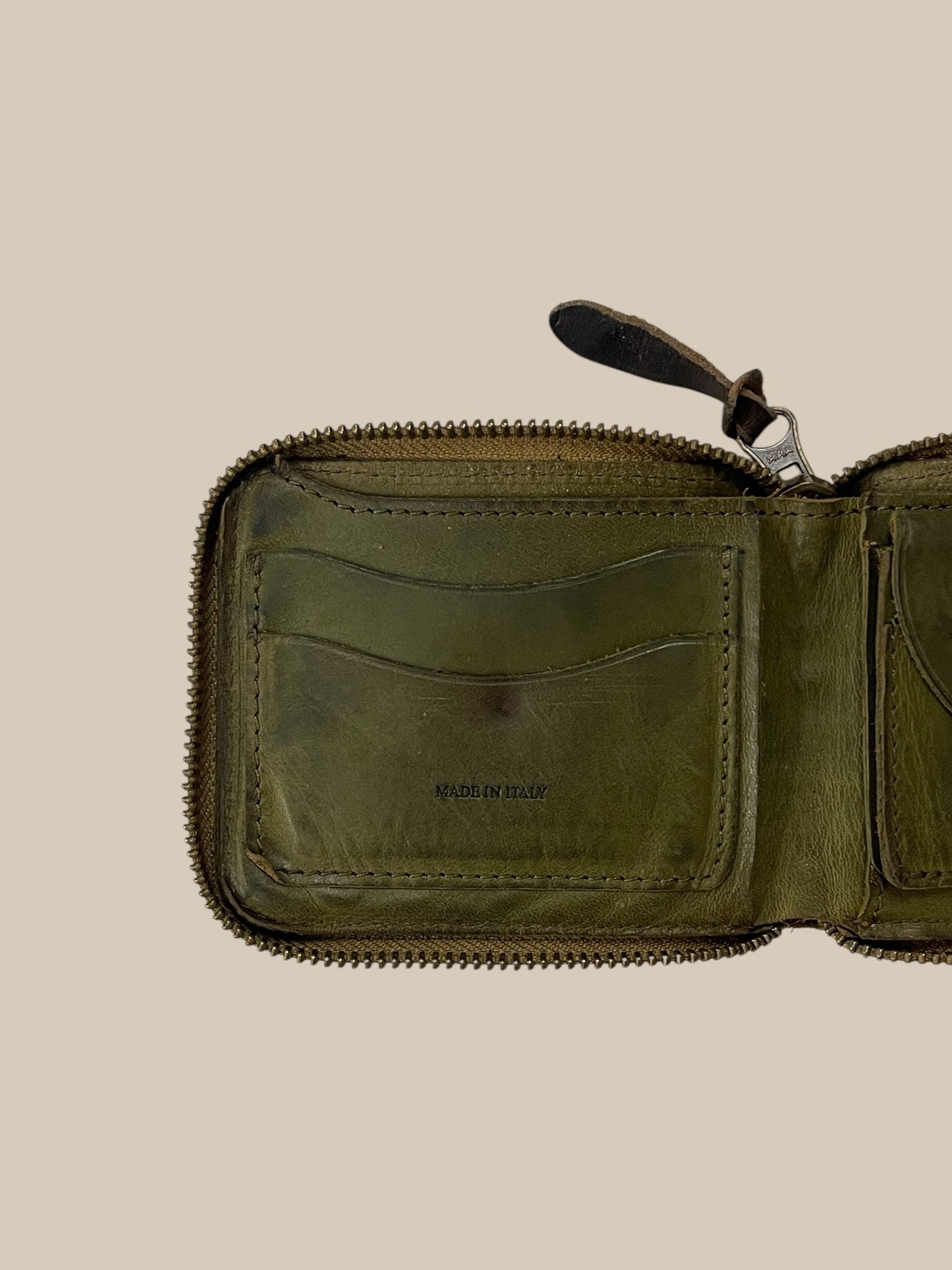 GREEN RRL ZIP WALLET