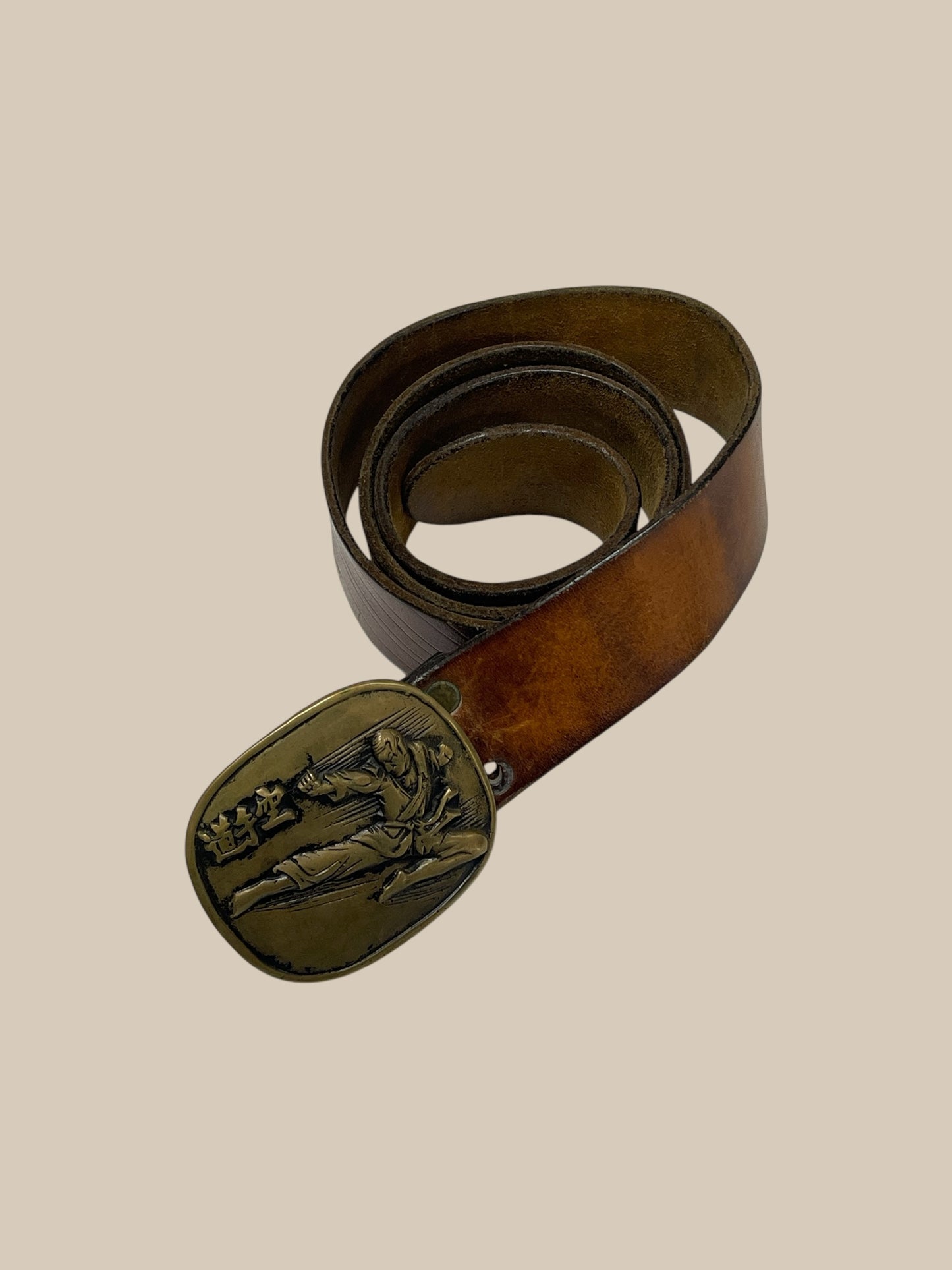 LEATHER EMBOSSED WARRIOR BELT