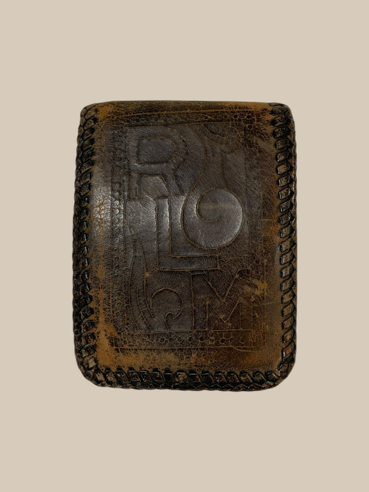 BROWN TOOLED “RLM” LEATHER WALLET