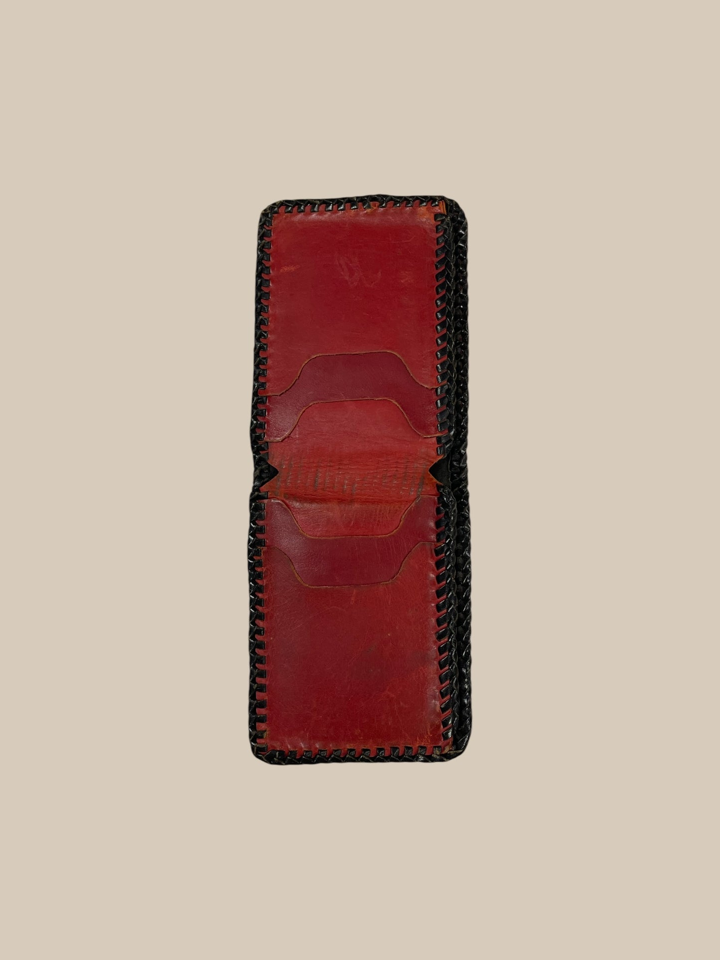 RED TOOLED “BJL” LEATHER WALLET