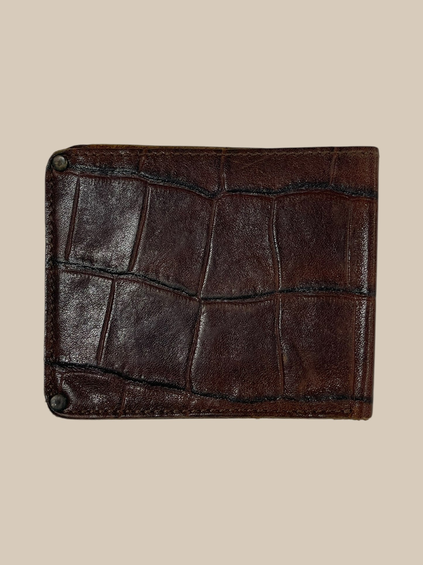 RRL CROCODILE EMBOSSED WALLET