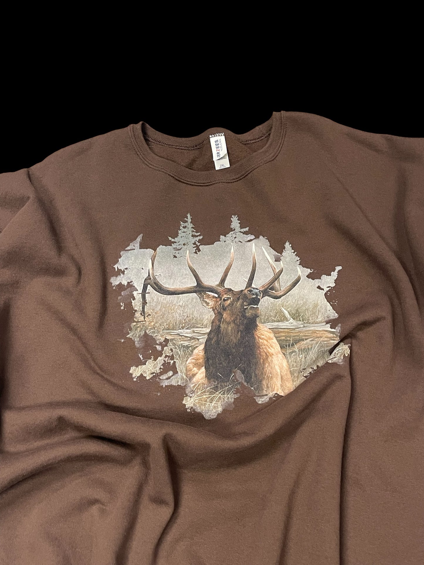 JERZEES NUBLED ELK GRAPHIC SWEATSHIRT - XXL