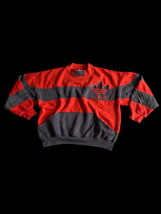 ADIDAS COLOR BLOCK TREFOIL CREWNECK SWEATSHIRT - M