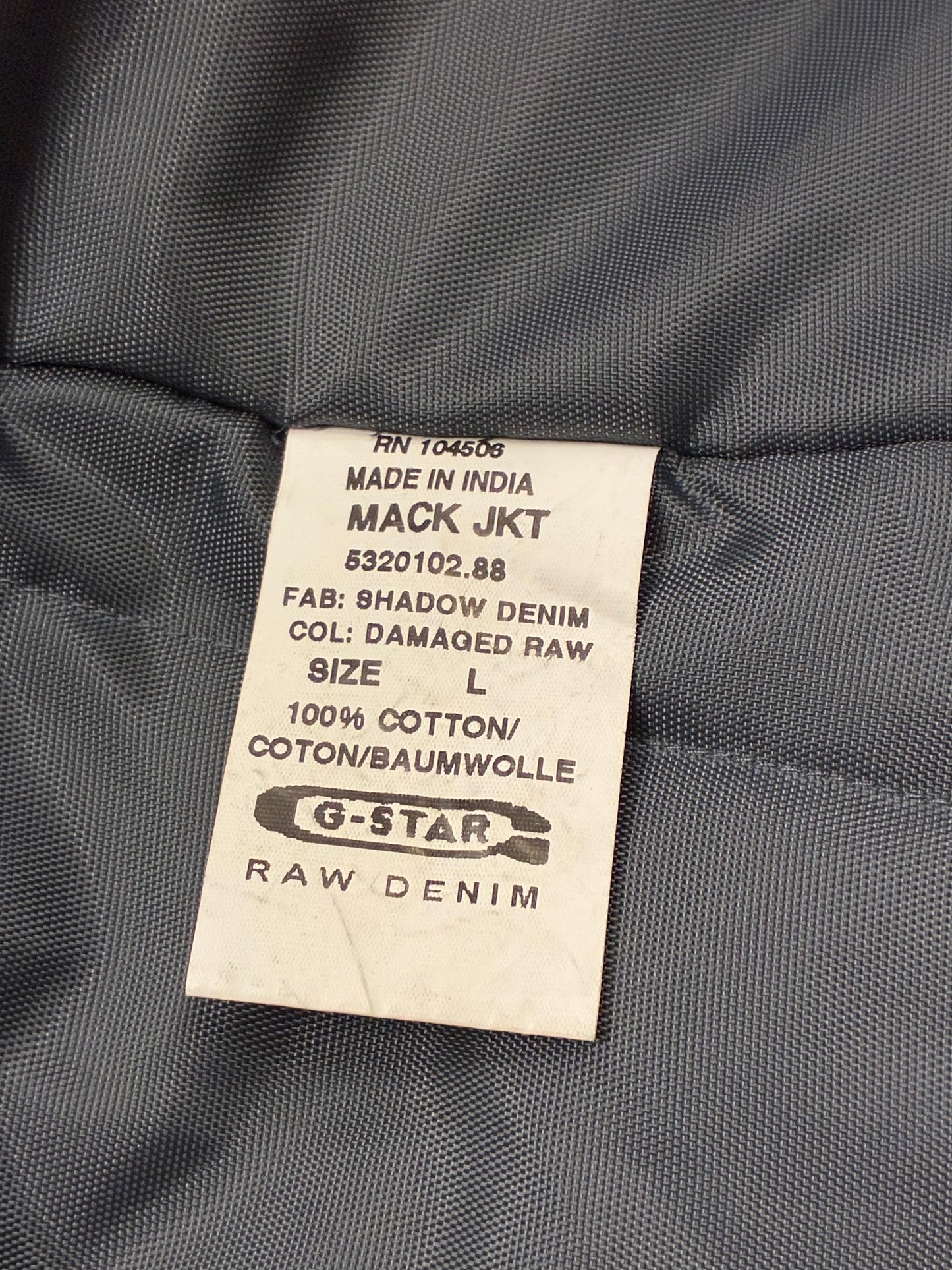 G-STAR RAW DENIM “MACK JKT" - L