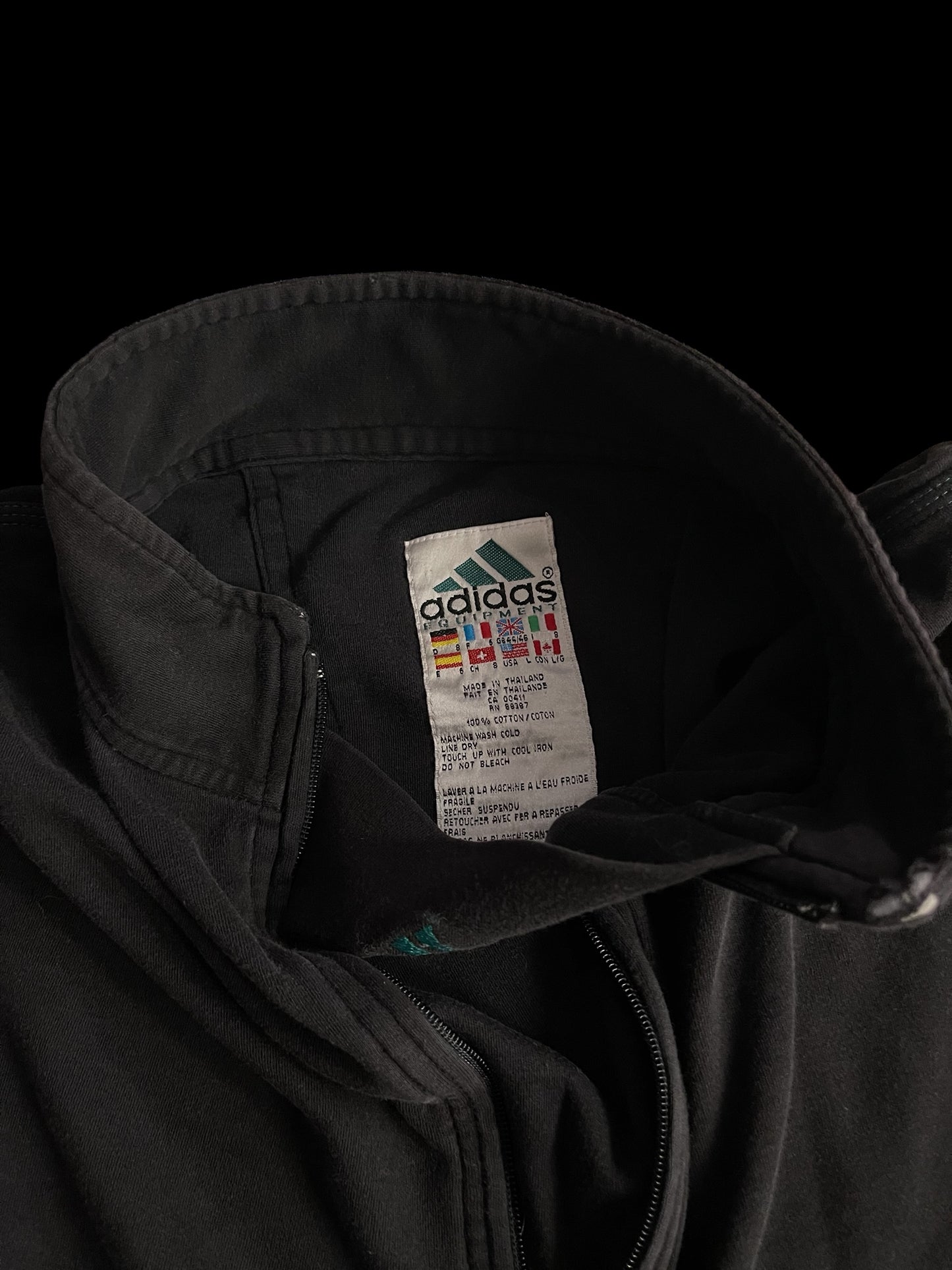 ADIDAS EQT MOCK NECK ZIP PULLOVER - M