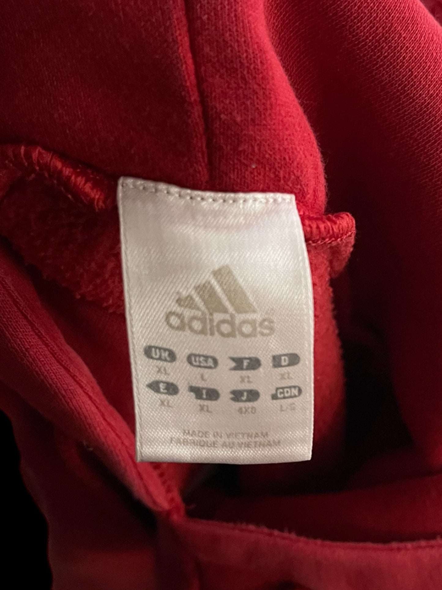 ADIDAS EMBROIDERED LOGO PULLOVER HOODIE - L