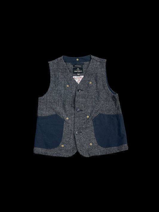 NIGEL CABOURN HARRIS TWEED VEST - L