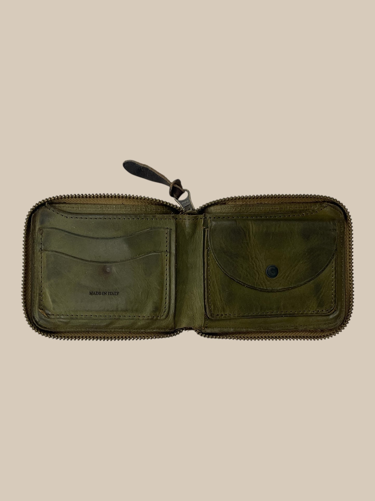 GREEN RRL ZIP WALLET