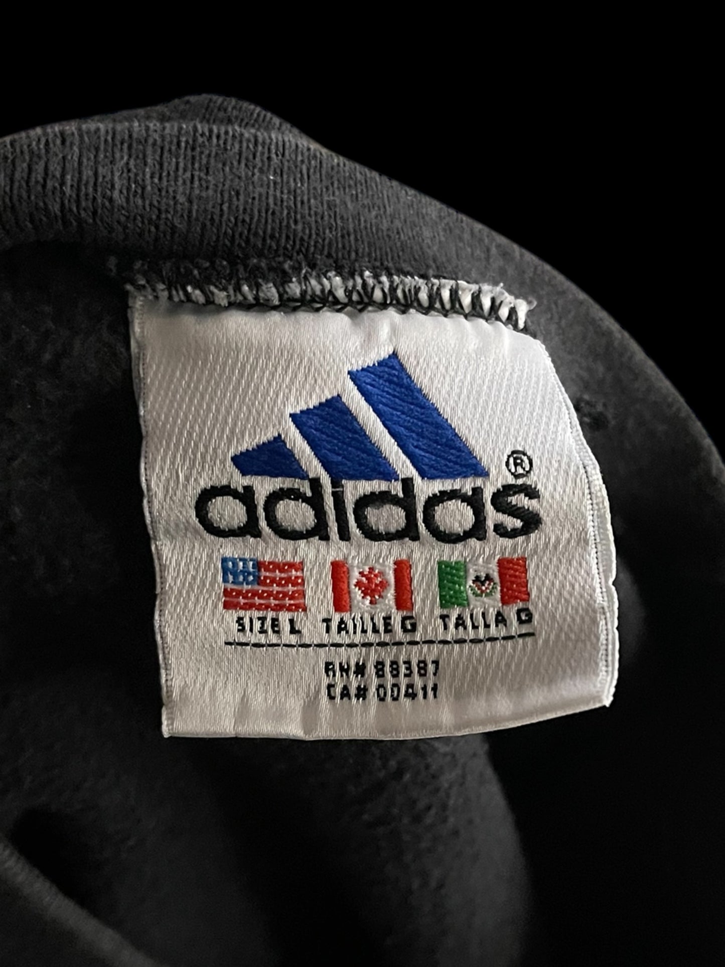 ADIDAS EMBROIDERED HEAVYWEIGHT PULL OVER - L
