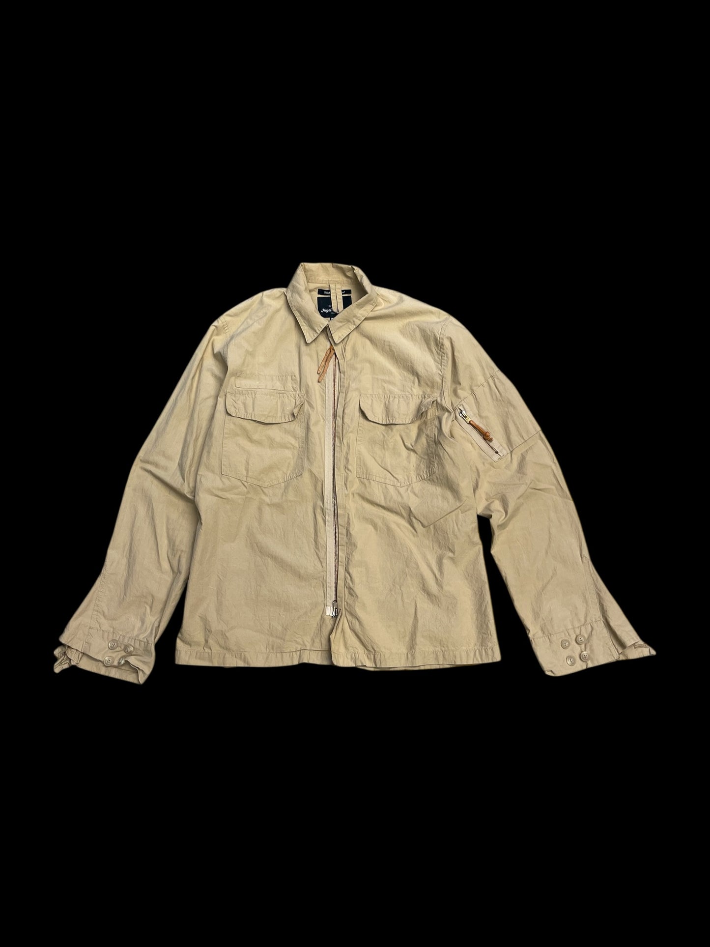 NIGEL CABOURN KHAKI UTILITY SHIRT - XL