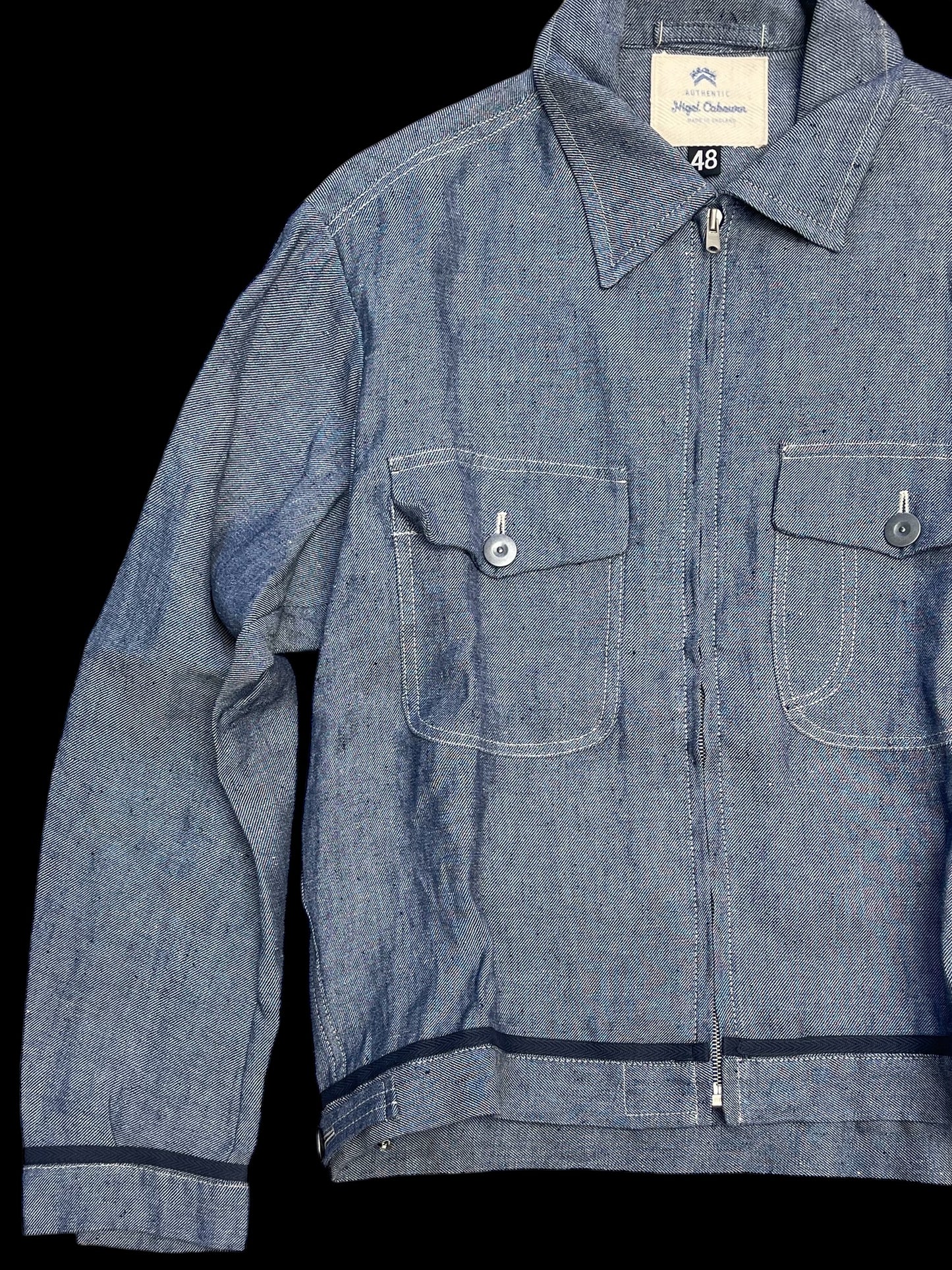 NIGEL CABOURN LINEN TRUCKER JACKET - M