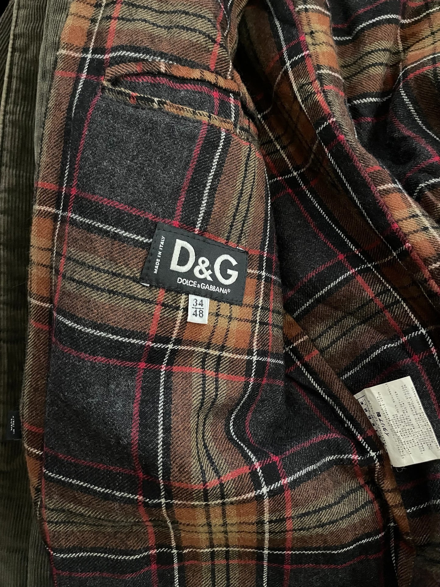 D&G CORDUROY JACKET - M