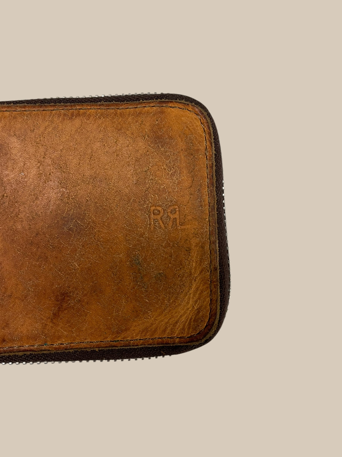 BROWN RRL ZIP WALLET