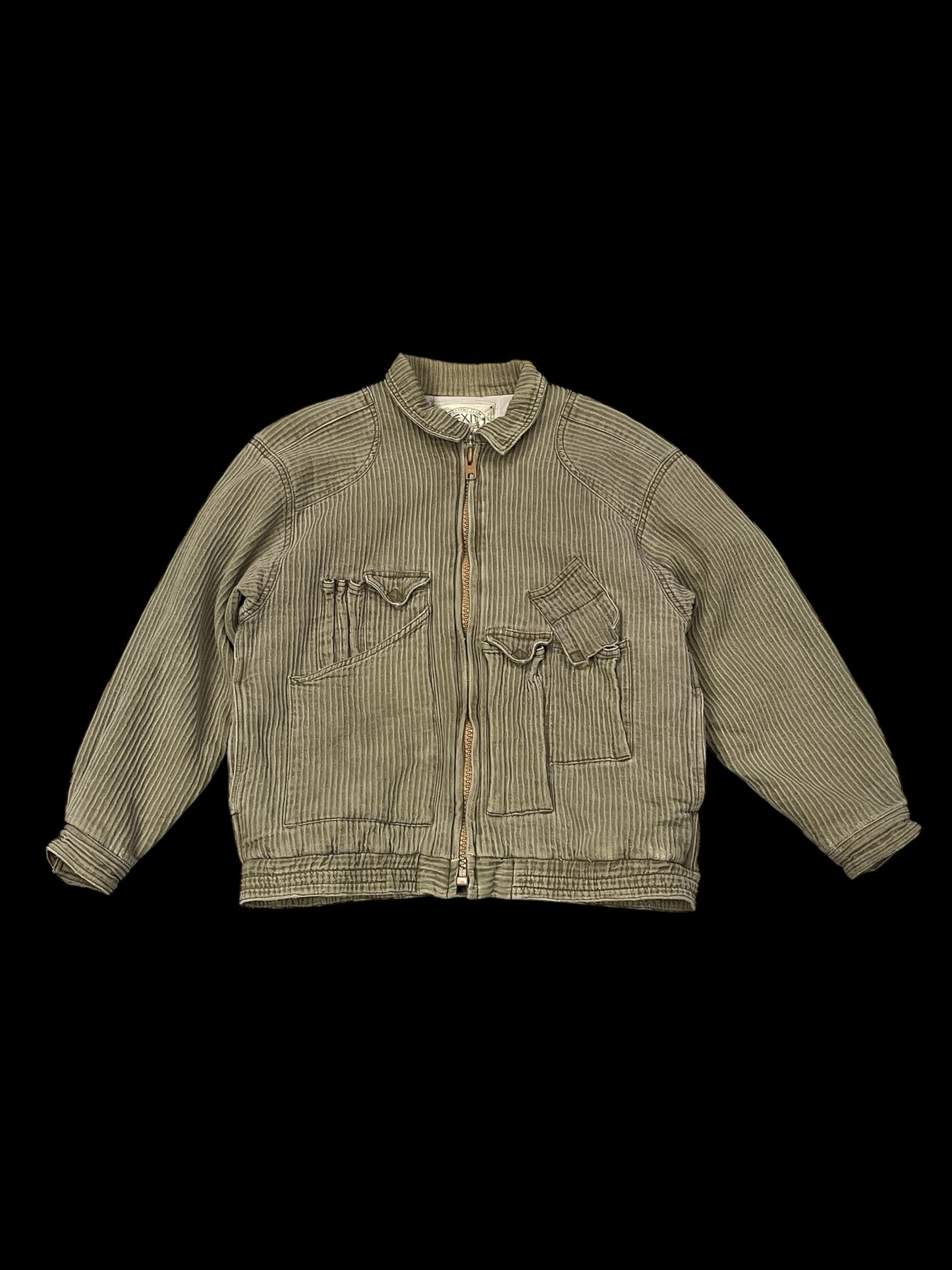 GYMNASIUM CORDUROY QUILTED FULL-ZIP BOMBER - M