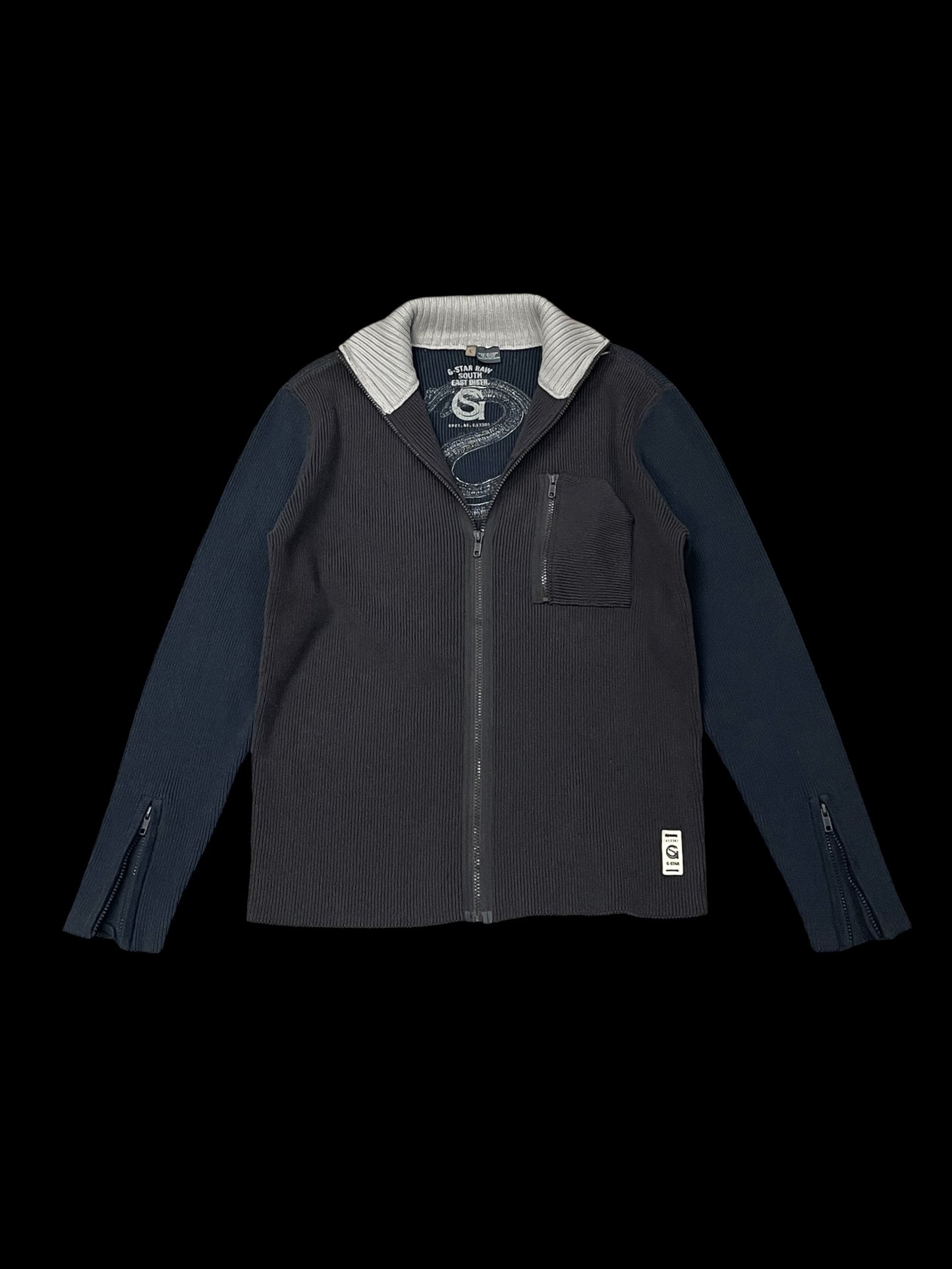 G-STAR EMBROIDERED ZIP FLEECE - L