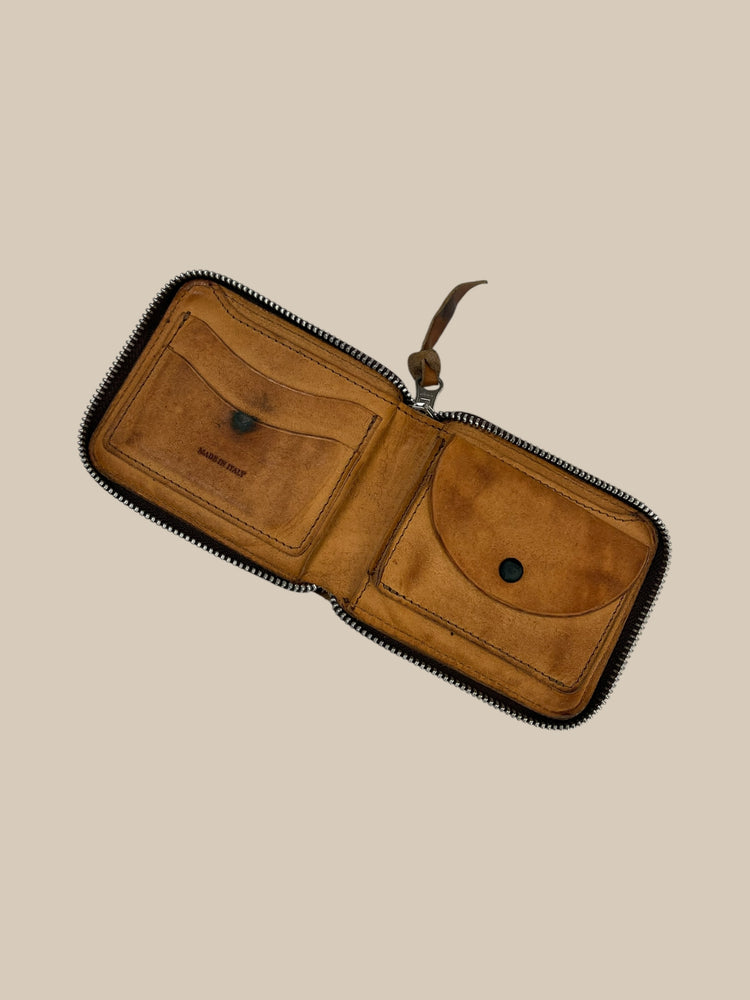 BROWN RRL ZIP WALLET