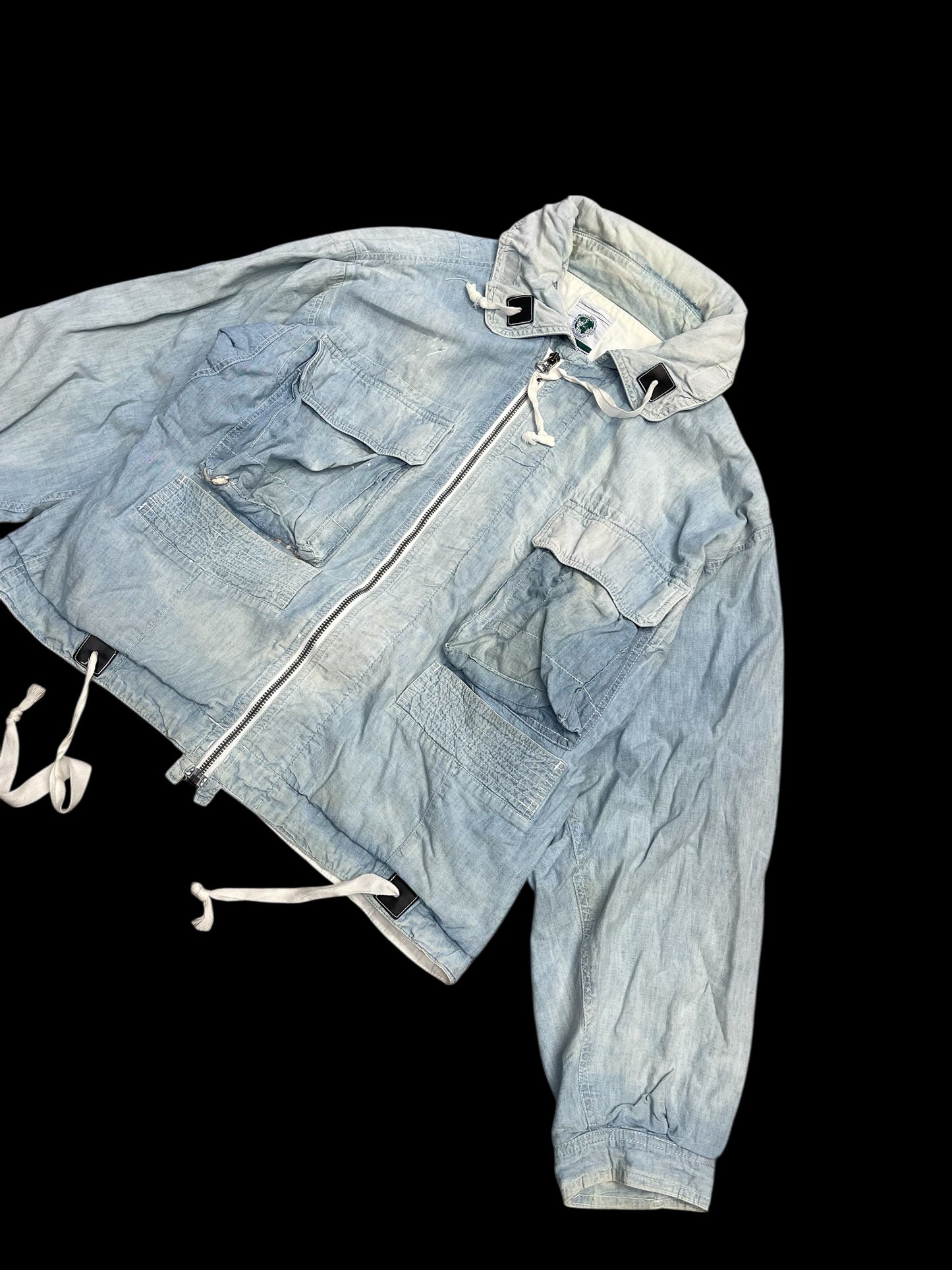 NIGEL CABOURN DENIM UTILITY JACKET - M