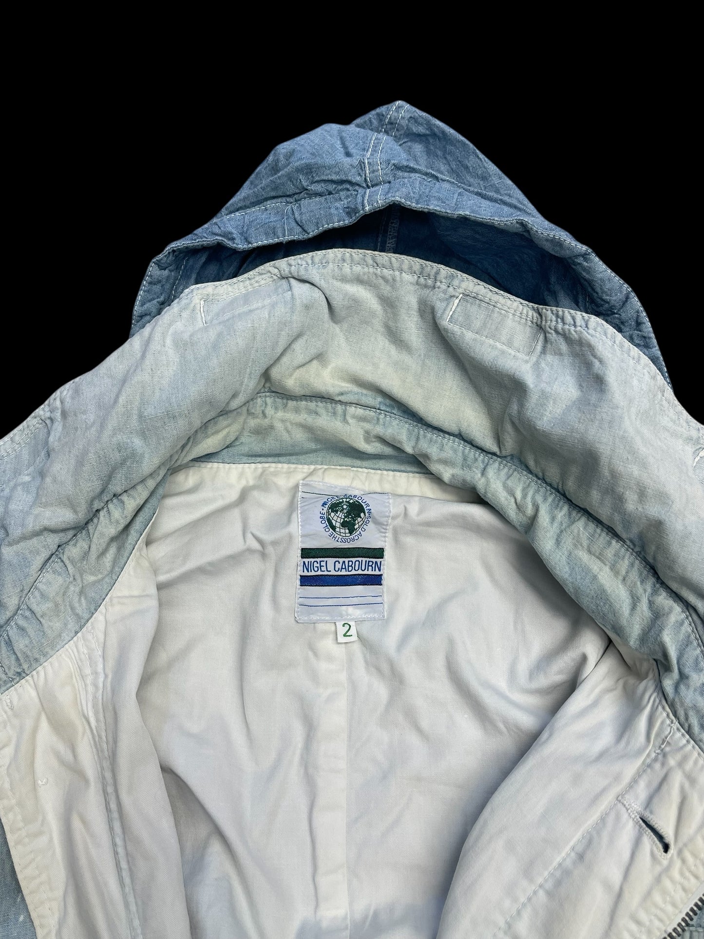 NIGEL CABOURN DENIM UTILITY JACKET - M