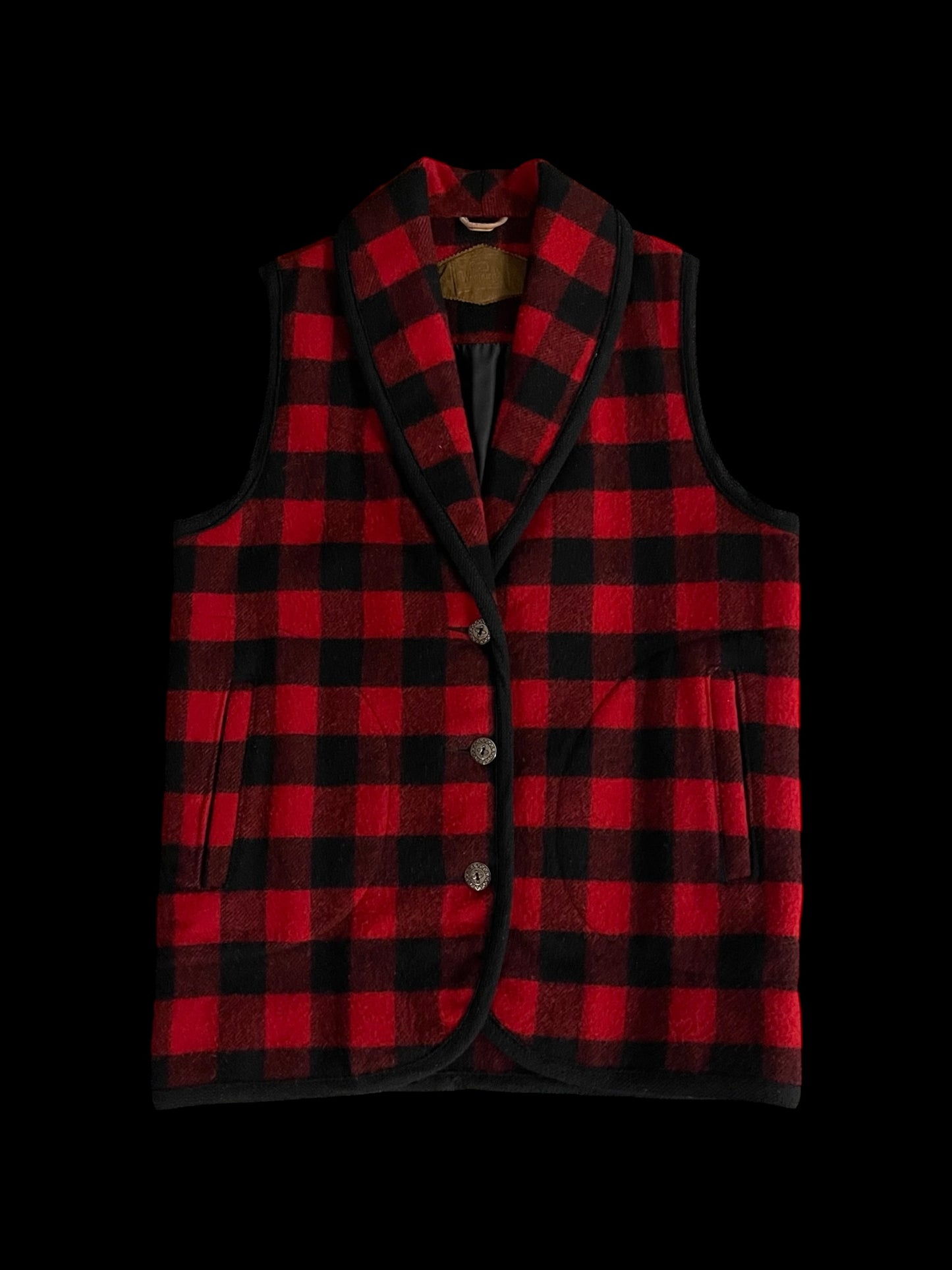 BUFFALO PLAID WOOLRICH VEST - M