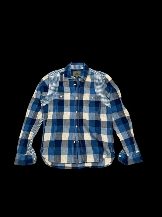 NIGEL CABOURN PLAID PRINT SHIRT - M