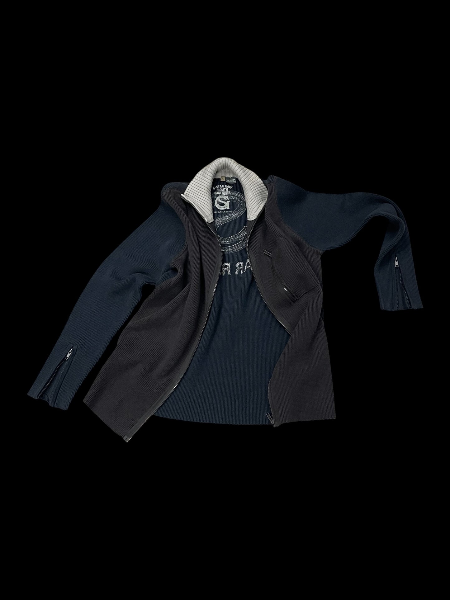 G-STAR EMBROIDERED ZIP FLEECE - L