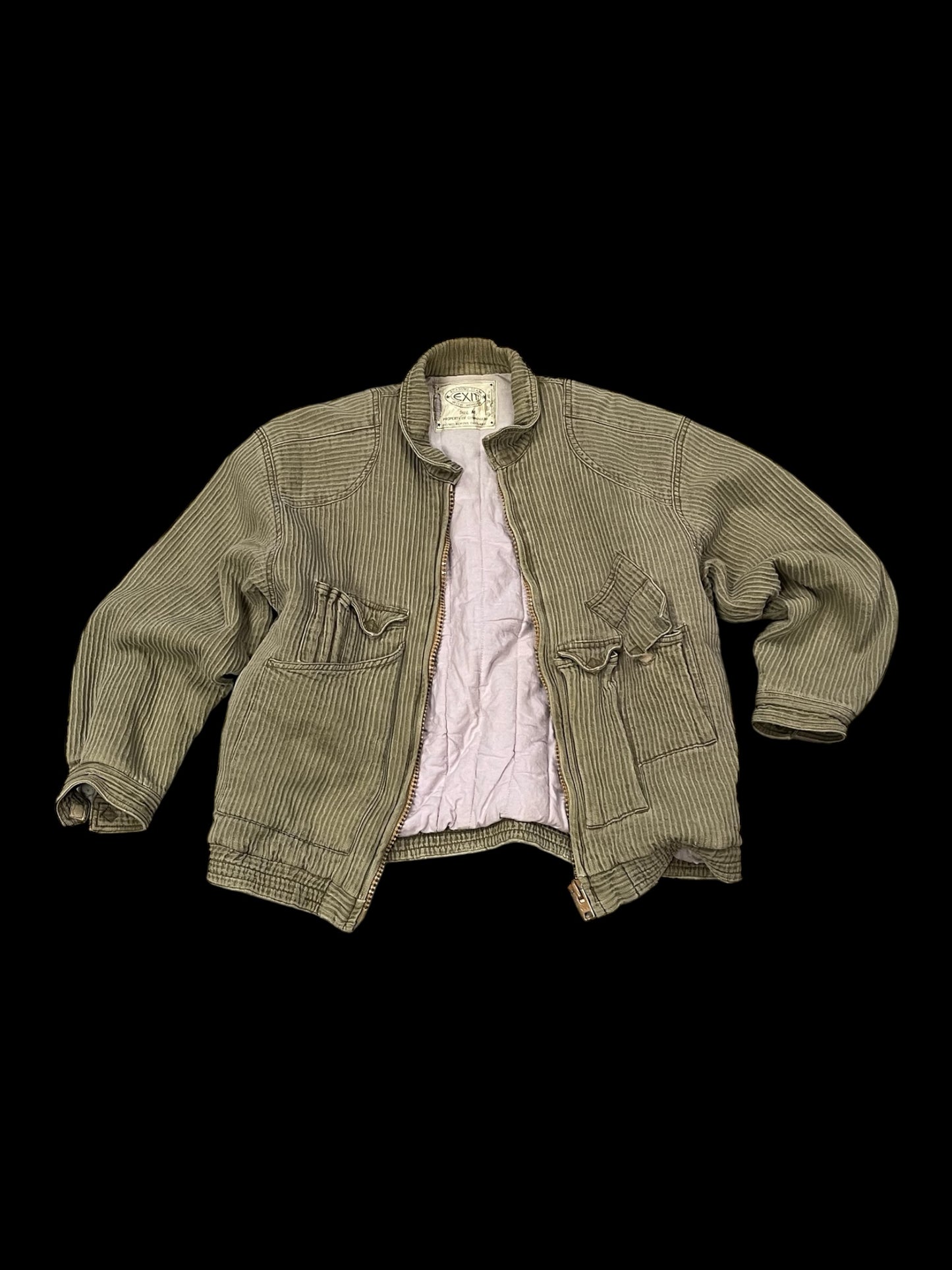 GYMNASIUM CORDUROY QUILTED FULL-ZIP BOMBER - M