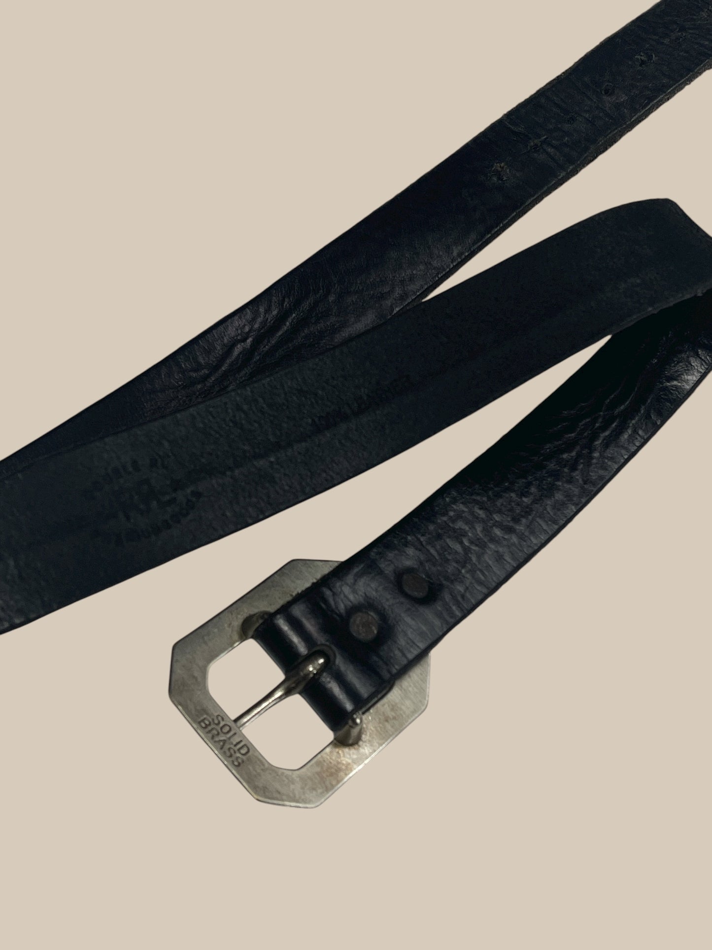 RRL SOLID BRASS BUCKLE BELT - 34