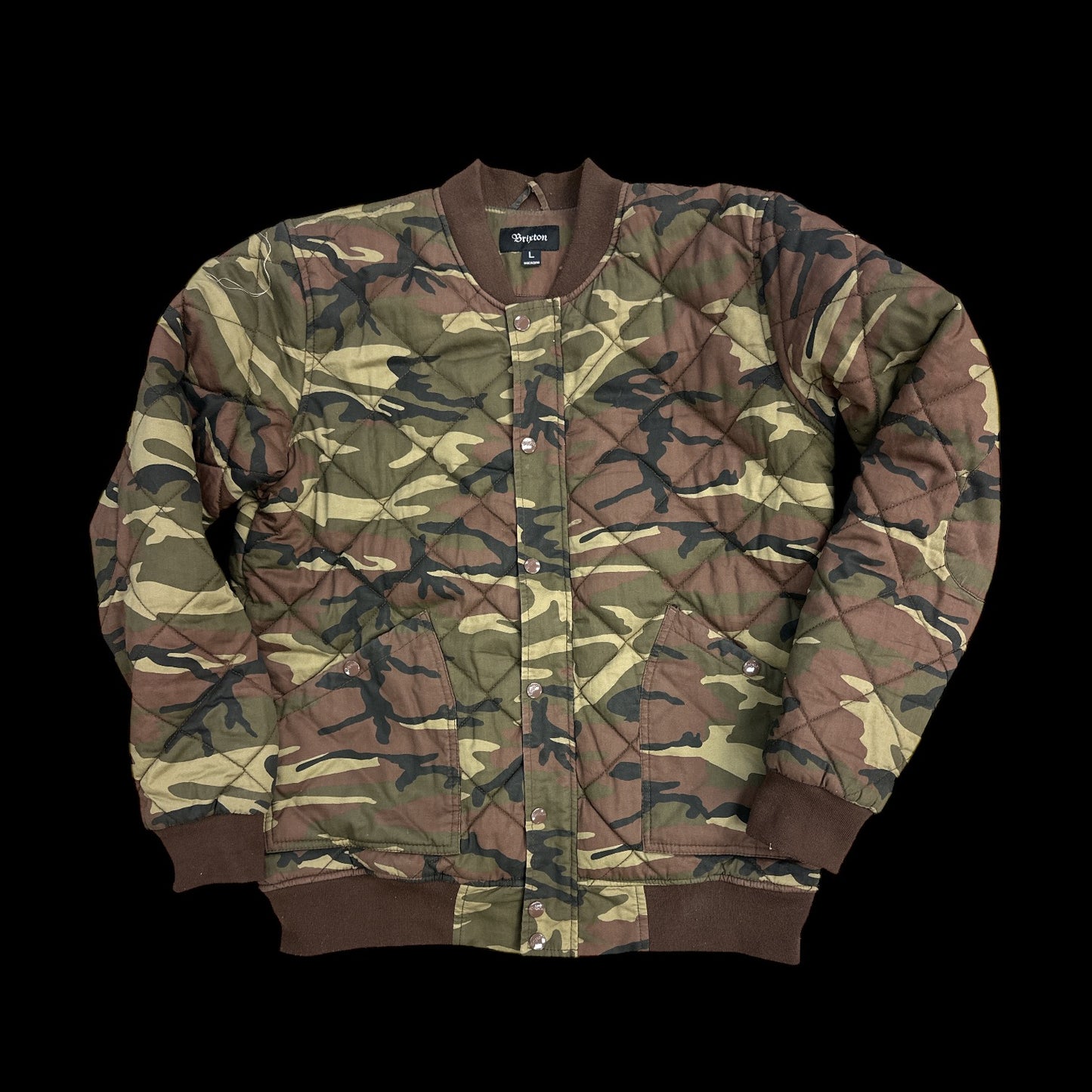 Quilted Camo Bomber - L