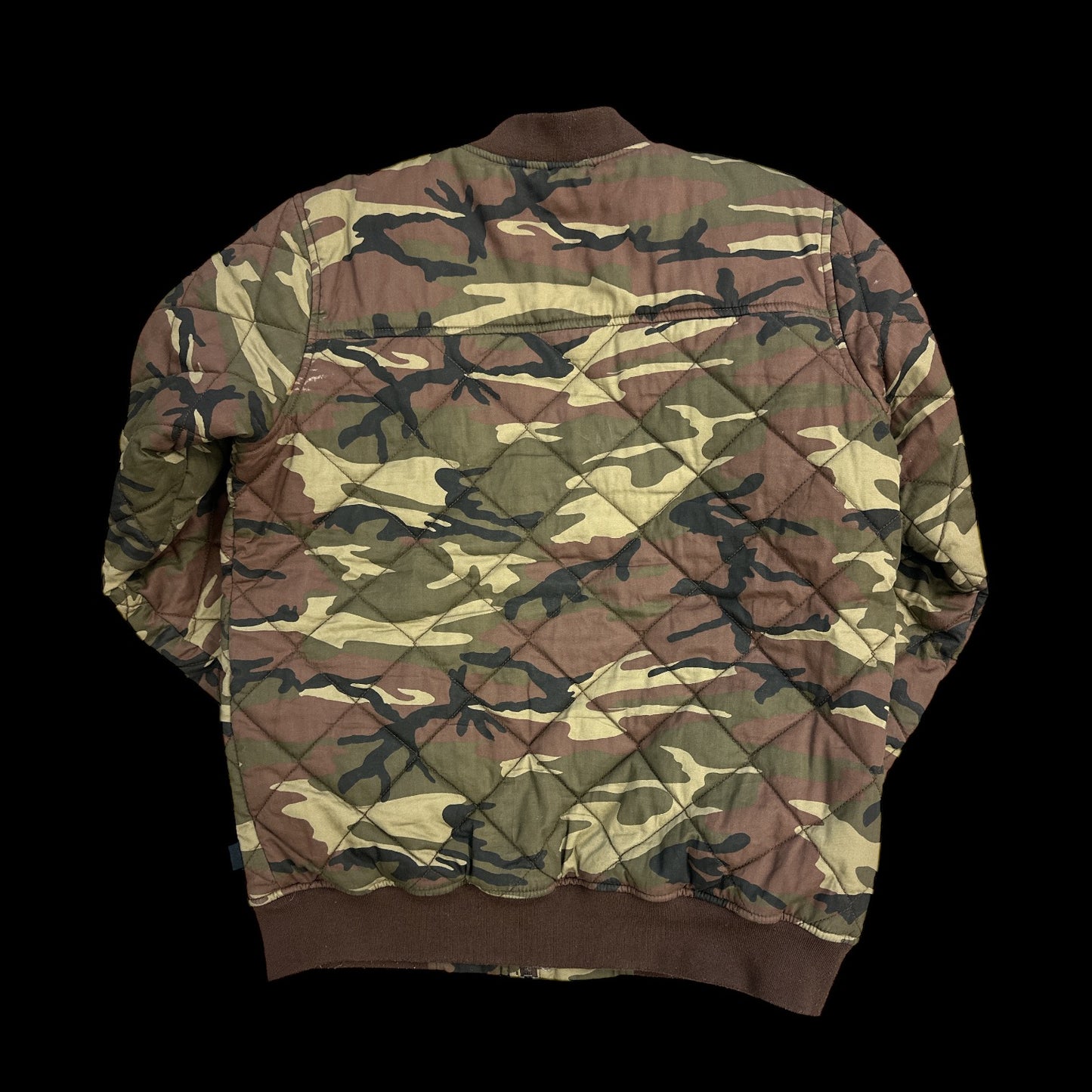 Quilted Camo Bomber - L